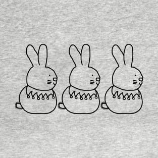 Three Bunnies Outline T-Shirt